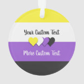 Nicht binärer Stolz-Flag mit Text Ornament (Rückseite)