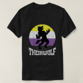 Nicht binärer Stolz für den Theirwolf, nicht binär T-Shirt (Design vorne)