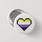 Nicht binäres Retro Stolz-8-Bitherz Button (Vorne & Hinten)