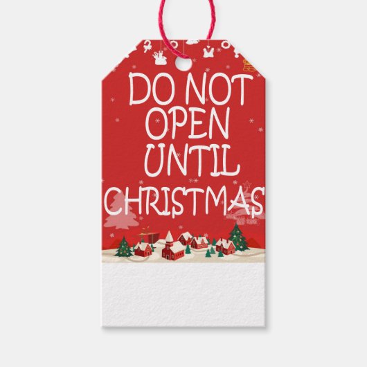 Nicht bis Weihnachten öffnen Geschenkanhänger (Vorderseite)