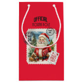 Nicht bis Weihnachten öffnen Kleine Geschenktasche Geschenktüte (Rückseite)