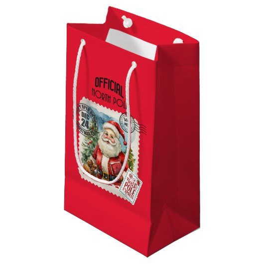 Nicht bis Weihnachten öffnen Kleine Geschenktasche Geschenktüte (Vorderseite Schrägansicht)