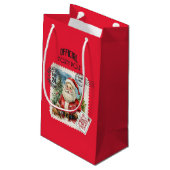 Nicht bis Weihnachten öffnen Kleine Geschenktasche Kleine Geschenktüte (Rückseite Schrägansicht)