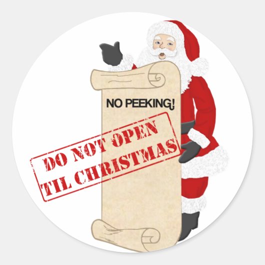 Nicht bis Weihnachten öffnen Runder Aufkleber (Vorderseite)