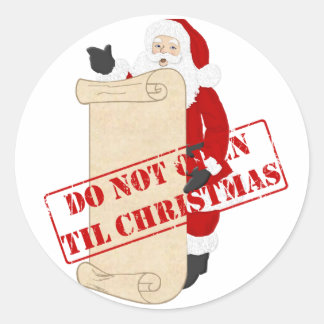 Nicht bis Weihnachten öffnen Runder Aufkleber