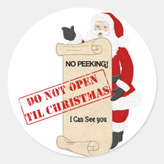Nicht bis Weihnachten öffnen Runder Aufkleber