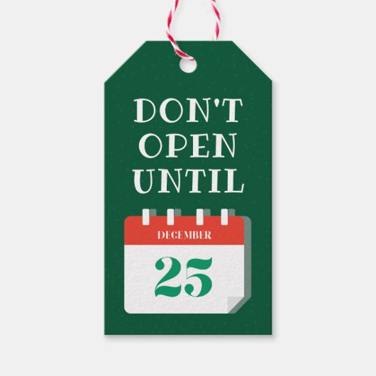 Nicht bis zum 25. Dezember geöffnet Geschenkanhänger (Vorderseite)