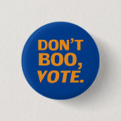 "Nicht boo, stimme" Halloween, Wahl blau orange Button (Vorderseite)