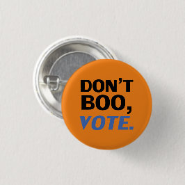 "Nicht boo, stimme" Halloween, Wahl blau orange Button