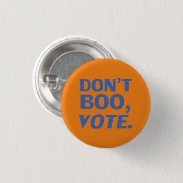 "Nicht boo, stimme" Halloween, Wahl blau orange Button