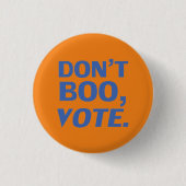 "Nicht boo, stimme" Halloween, Wahl blau orange Button (Vorderseite)