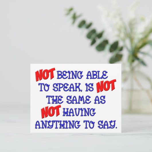 Nicht dasselbe postkarte (Stehend Vorderseite)