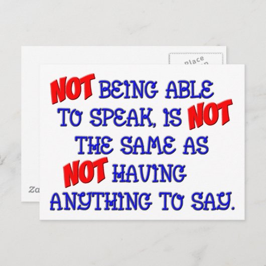 Nicht dasselbe postkarte (Vorne/Hinten)