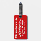 NICHT DEIN BEUTEL! Designmarken für Gepäckträger ( Gepäckanhänger (Rückseite vertikal)