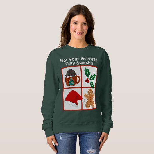 "Nicht dein Durchschnitt" Uganda Weihnachtssüßer Sweatshirt (Vorne ganz)