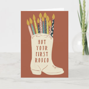 Nicht dein erster Rodeo Cowboy Boot Geburtstag Karte