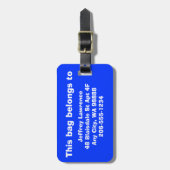 NICHT DEIN! Gepäckanhänger mit roten, weißen, blau (Vorderseite vertikal)