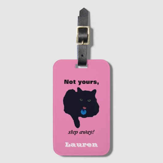 Nicht dein Schritt weg Akryllische rosa Gepäckmark Gepäckanhänger (Vorderseite Vertikal)