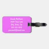 Nicht deiner! Funny Custom Luggage Tag - Rosa Gepäckanhänger (Rückseite horizontal)
