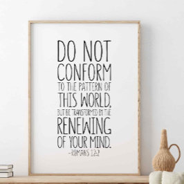Nicht dem Muster entsprechen, Römer 12:2 Poster