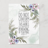 Nicht dem Muster entsprechen, Römer 12:2 Postkarte (Vorderseite)