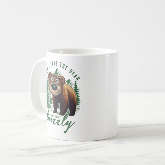 Nicht den Grizzly-Bär kneifen Kaffeetasse (Vorderseite Links)