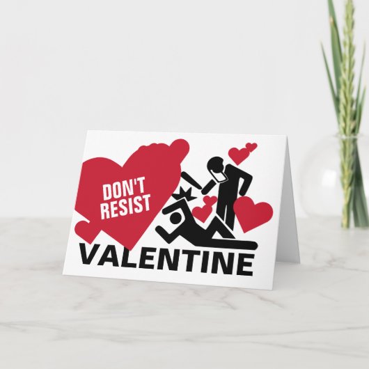 Nicht den Valentinstag widerstehen Feiertagskarte (Vorderseite)
