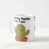 Nicht der Typ Kaktus, der kuschelt | Lustiger Intr Kaffeetasse (Vorderseite Links)