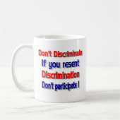 Nicht diskriminieren kaffeetasse (Links)