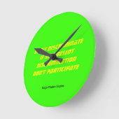 Nicht diskriminieren runde wanduhr (Winkel)