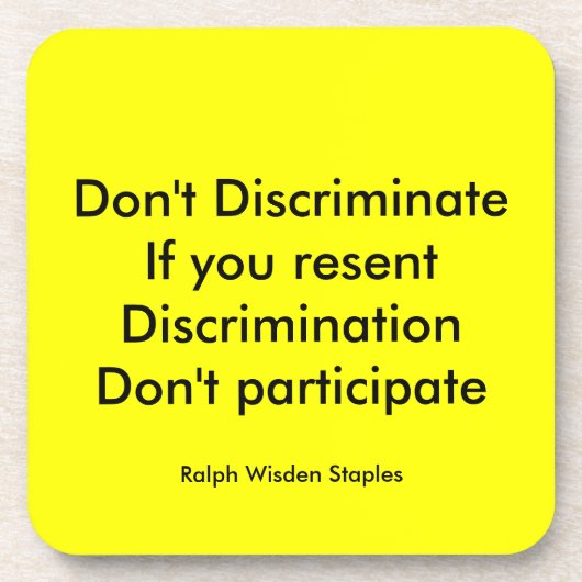 Nicht diskriminieren untersetzer (Vorderseite)