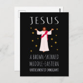 Nicht dokumentierter Jesus-brauner Einwanderer I Postkarte (Vorne/Hinten)