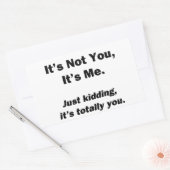 Nicht du, ich bin es rechteckiger aufkleber (Umschlag)