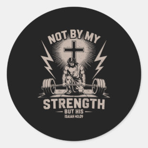 Nicht durch meine Kraft, sondern durch sein lustig Runder Aufkleber