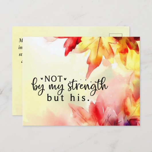 Nicht durch meine Stärke, sondern durch sein Chris Postkarte (Vorne/Hinten)
