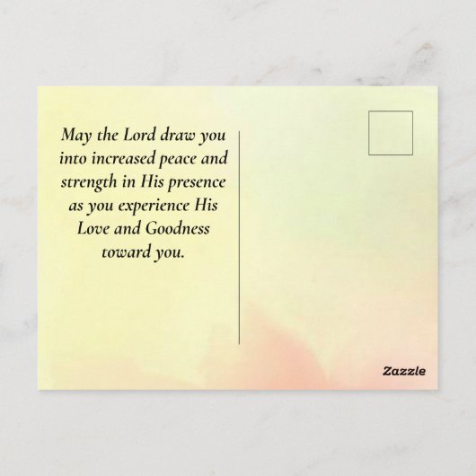 Nicht durch meine Stärke, sondern durch sein Chris Postkarte (Rückseite)