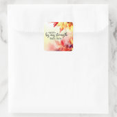 Nicht durch meine Stärke, sondern durch sein Chris Quadratischer Aufkleber (Tasche)