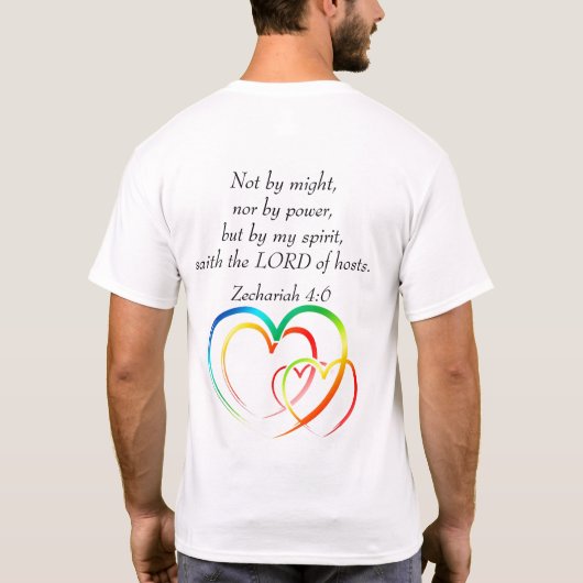 Nicht durch Mut - Zechariah 4:6 T-Shirt (Rückseite)
