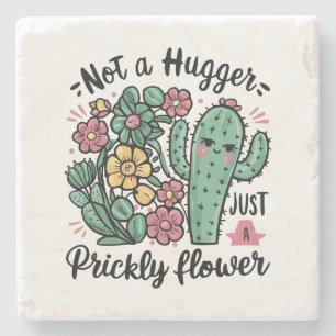 Nicht ein Hugger nur eine prickelnde Blume Niedlic Steinuntersetzer