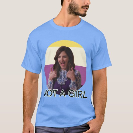 Nicht ein Mädchen lustig retro T-Shirt (Vorderseite)