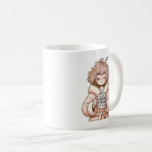 Nicht ein Morgenmensch - junges Mädchen mit Kaffee Kaffeetasse (VorderseiteRechts)