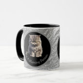 Nicht ein Morgenmensch oder Ihr Text Silberne grau Tasse (Vorderseite Links)