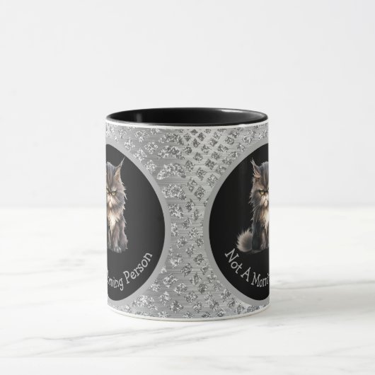 Nicht ein Morgenmensch oder Ihr Text wütend Tabby Tasse (Zentrum)