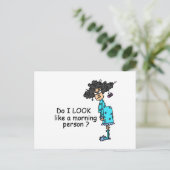 Nicht ein Morgenmensch Postkarte (Stehend Vorderseite)