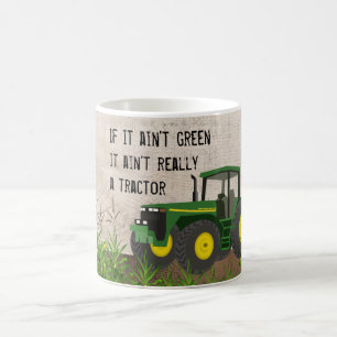 Nicht ein Traktor, wenn es nicht grüne Kaffeetasse