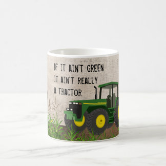 Nicht ein Traktor, wenn es nicht grüne Kaffeetasse