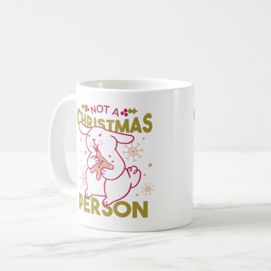 Nicht ein Weihnachtsbummel, der ein Keks isst Kaffeetasse (Vorderseite Links)