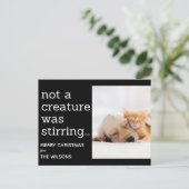 Nicht eine Kreatur rührte die Weihnachten des schw Postkarte (Stehend Vorderseite)