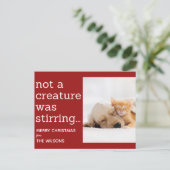 Nicht eine Kreatur rührte die Weihnachtsfeiertage  Postkarte (Stehend Vorderseite)