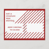 Nicht eine Kreatur rührte die Weihnachtsfeiertage Postkarte (Rückseite)